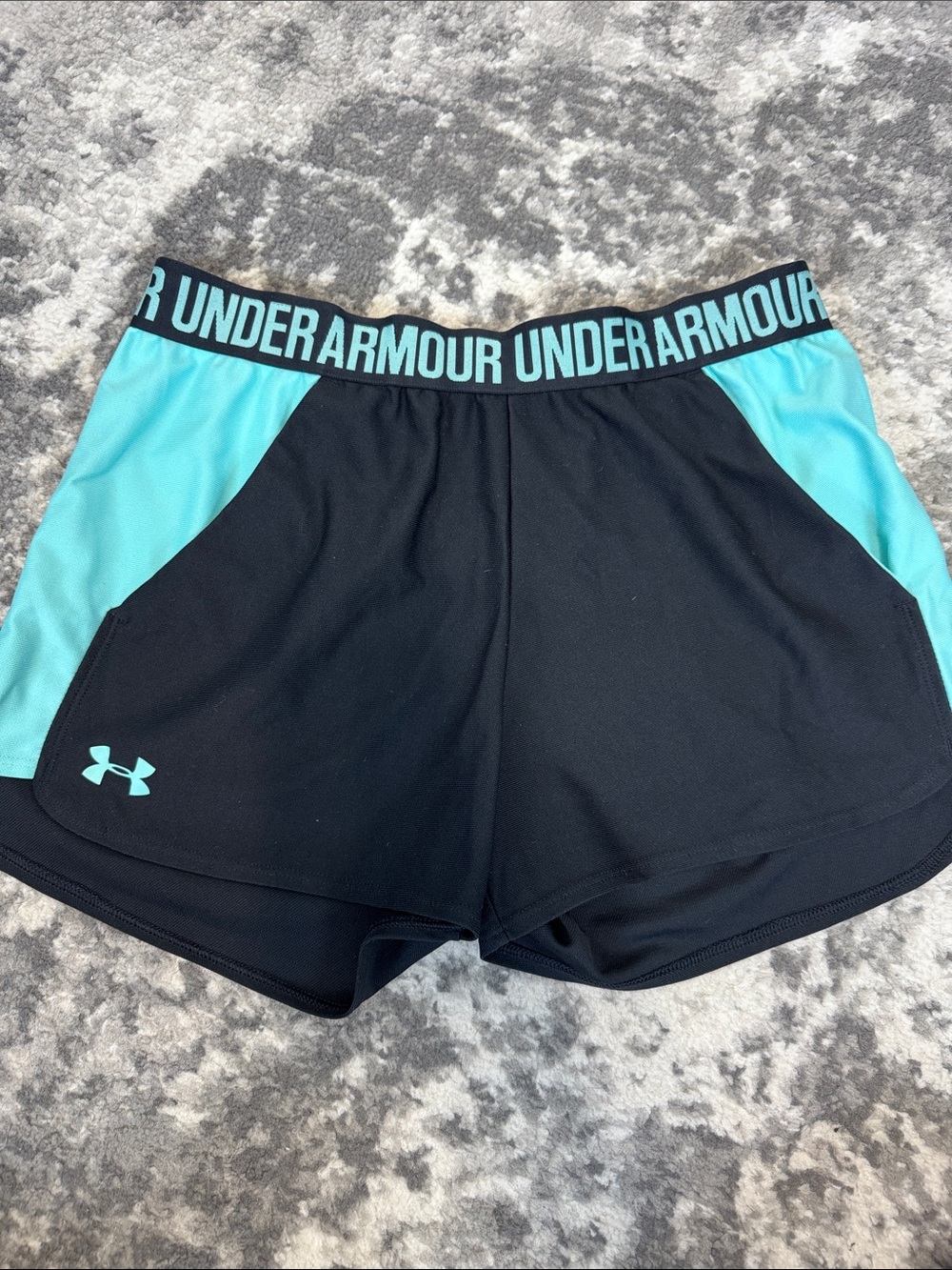 Under Armour Black & Teal Athletic Shorts for Women